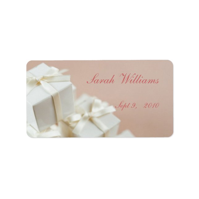 White Gifts Bridal Shower Label (Front)