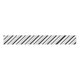 White Gingham Stripes Pattern Grosgrain Ribbon