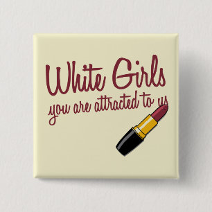 White Girls 15 Cm Square Badge