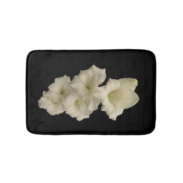 White Gladiola Flower Bath Mats (Front)