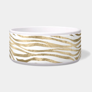 White Glam Gold Zebra Animal Print 