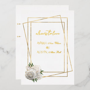 White Glam Roses and White and Gold
