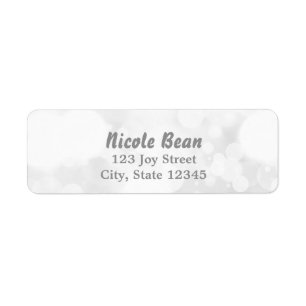 White Glamour Lights Bokeh Chic Address Labels
