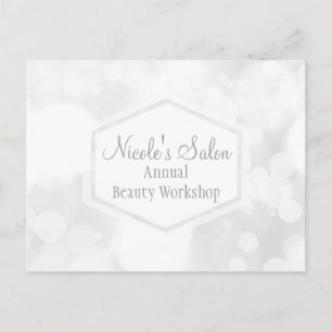 White Glamour Lights Bokeh Chic Event Postcard