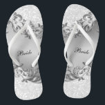 White Glitter and Gray  | Wedding Flip Flops<br><div class="desc">Bridal Party Flip Flop Shoes ready for you to personalize. ⭐This Product is 100% Customizable. Graphics and / or text can be added, deleted, moved, resized, changed around, rotated, etc... ⭐99% of my designs in my store are done in layers. This makes it easy for you to resize and move...</div>