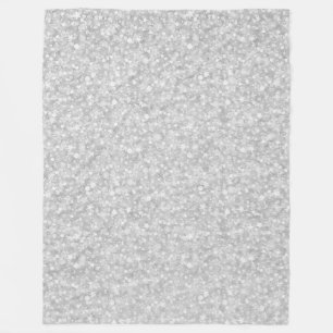 White Glitter And Sparkles Fleece Blanket