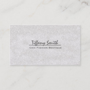White Glitter Glitzy Glam Glamour Business Card