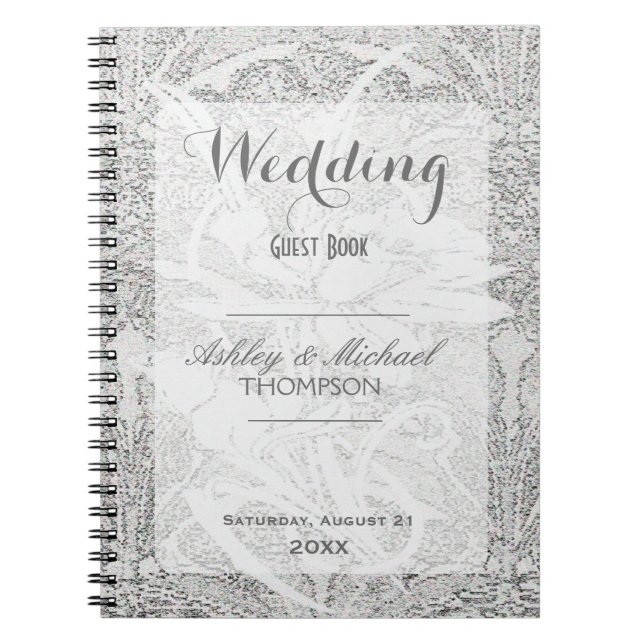 White Glitter Lace | Guest Book (Front)