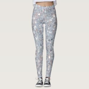 White Glitter Party Leggings