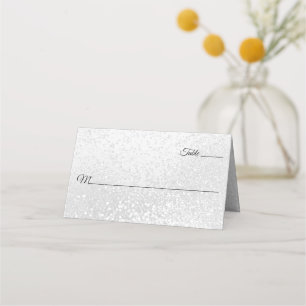 White Glitter  Place Card