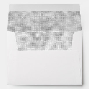 White Glitter Sequin Sparkle Wedding Envelope