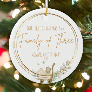 White Glittering Family Starlight Ornament