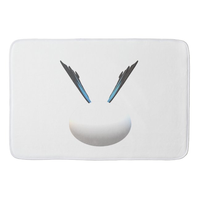 White Globe less is more design modern Art Bath Mat (Front)