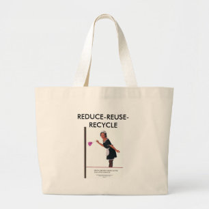 WHITE GLOVE CLEANING 001, REDUCE-REUSE-RECYCLE LARGE TOTE BAG