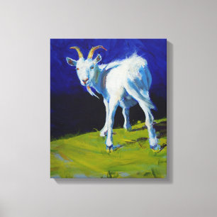 White Goat Painting Canvas Print