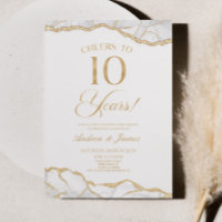 White Gold Agate 10th Wedding Anniversary Party