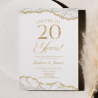White Gold Agate 20th Wedding Anniversary Party
