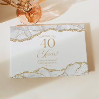 White Gold Agate 40th Wedding Anniversary Party