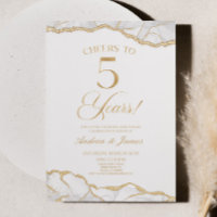 White Gold Agate 5th Wedding Anniversary Party