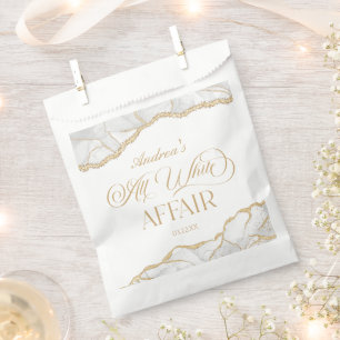White Gold Agate All White Affair Birthday Party Favour Bags