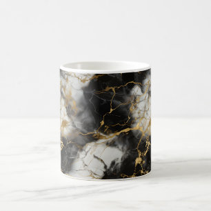 White, Gold and Black Luxury Marble Elegant Coffee Mug