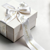 White Gold Anniversary Personalised Name Date