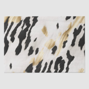 White Gold Black Southwest Cowhide Tissue Paper