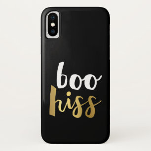 White & Gold Boo Hiss iPhone X Case