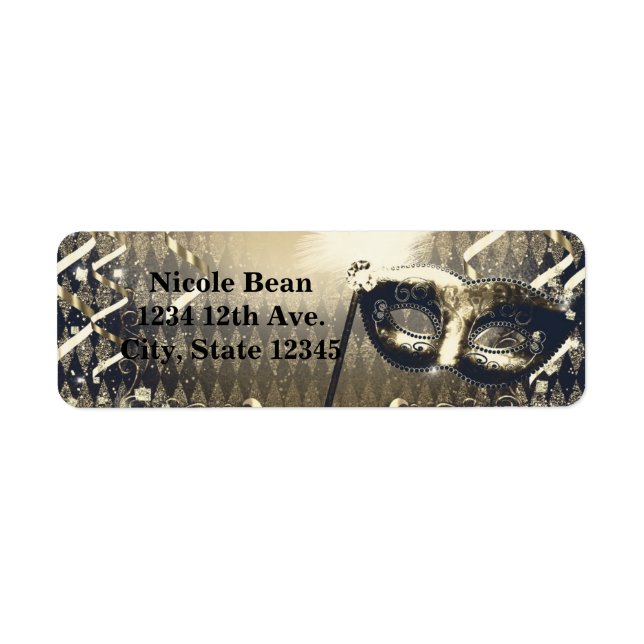 White Gold & Bronze Masquerade Mask Birthday Party (Front)
