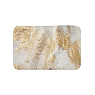 White-gold brush painted texture. bath mat