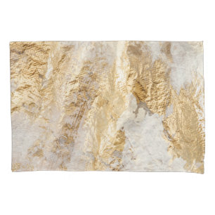 White-gold brush painted texture. pillowcase