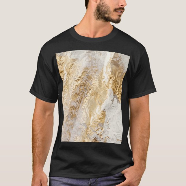 White-gold brush painted texture. T-Shirt (Front)
