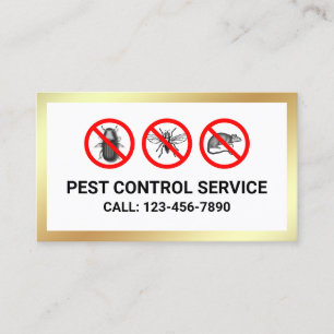 White Gold Bugs Removal Pest Control Service Business Card