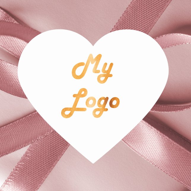 White gold business logo heart sticker (Creator Uploaded)