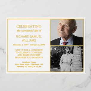 White Gold Celebrating Life 2 Photos Memorial