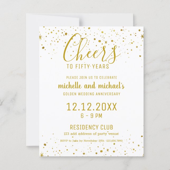 White Gold Cheers To 50 Years Golden Anniversary   (Front)