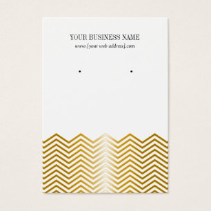 White Gold Chevron Custom Earring Card