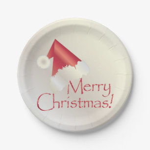 White gold Christmas Paper Plate
