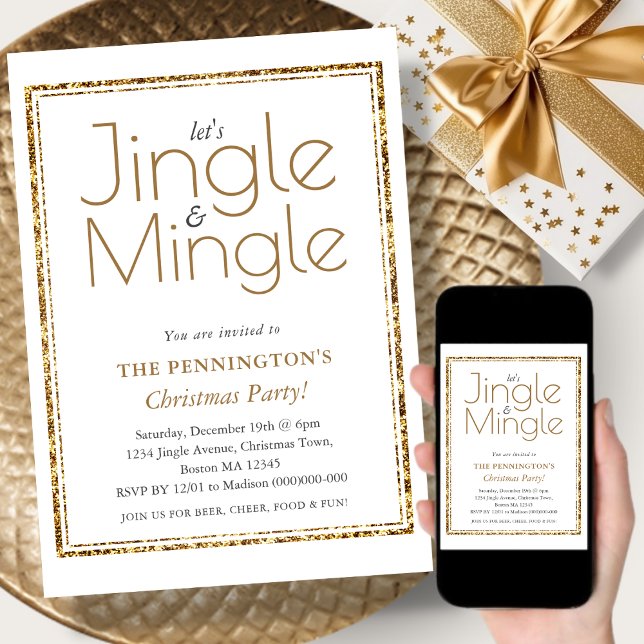 White & Gold | Christmas Party Invitation (Creator Uploaded)