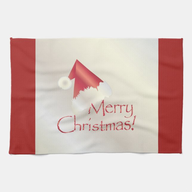 White gold Christmas Tea Towel (Horizontal)