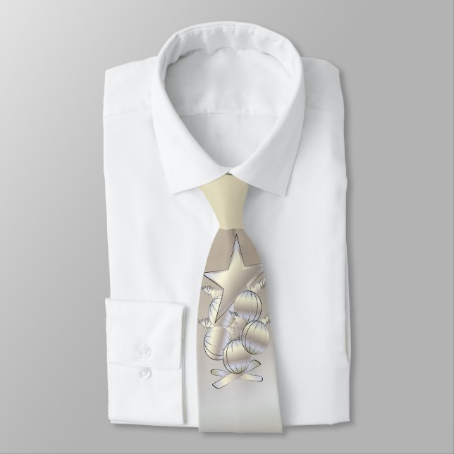 White gold Christmas Tie (Tied)