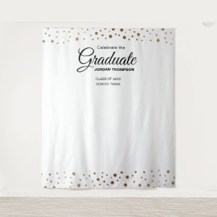 White Gold Class photo graduation backdrop Tapestry