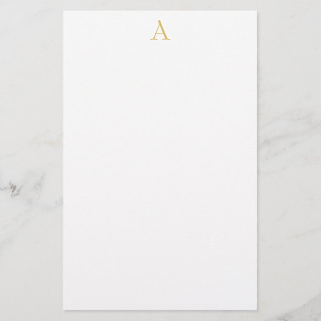 White Gold Colour Monogram Professional Stationery (Front)