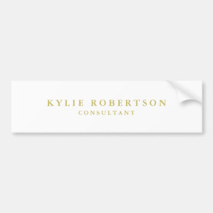 White & Gold Colours Professional Trendy Plain Bumper Sticker