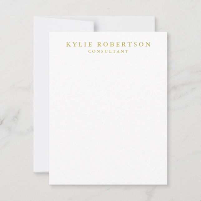 White Gold Colours Professional Trendy Plain Paper RSVP Card (Front)