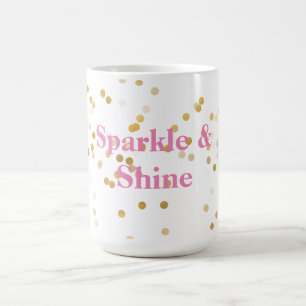 White Gold Confetti Coffee Mug