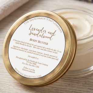 White Gold Cosmetics Body Butter Jar Label
