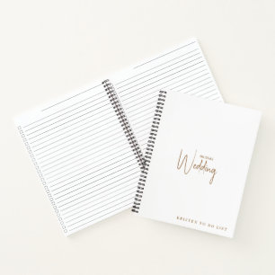 White & Gold Custom Wedding Checklist Notebook