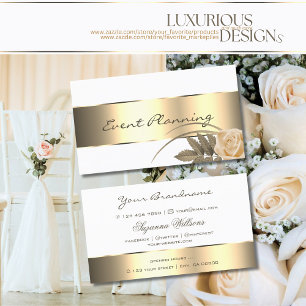 White Gold Decor Cute Rose Flower Modern Floral Business Card