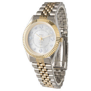 White Gold Diamond Custom Saying Dial Gift Wrist Watch